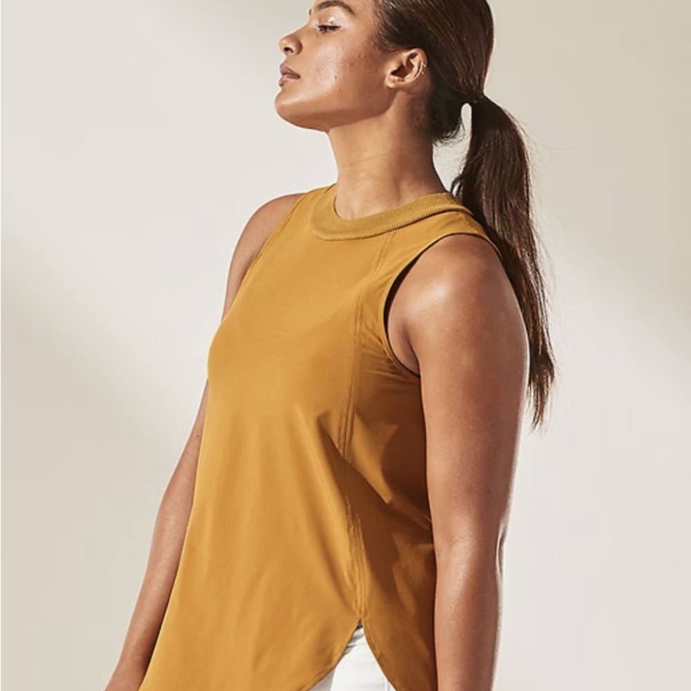 Athleta Zephyr Yellow Sleeveless Muscle Tee